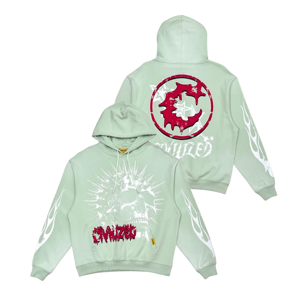 Civilized Skull Washed Mint Hoodie, Size XL & XXL, NWT!
